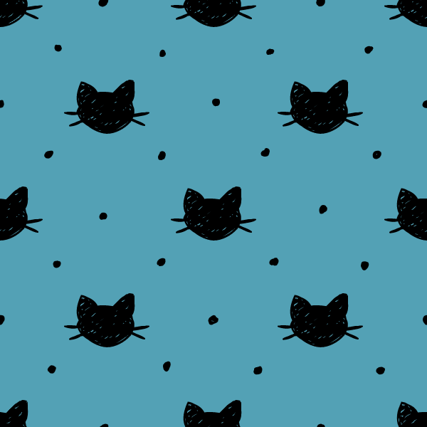 Teal Cats BAMBOO FRENCH TERRY