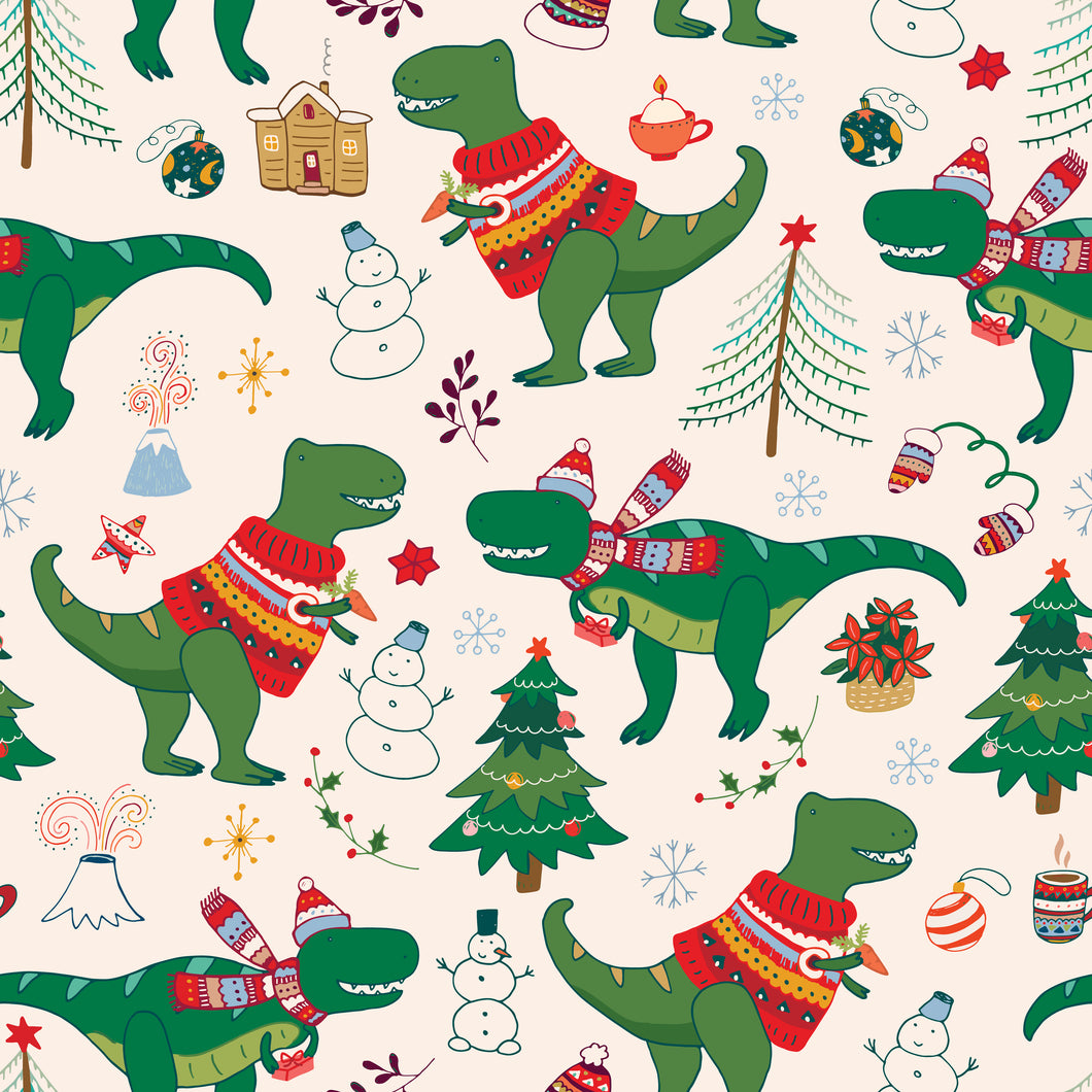 T-Rex Christmas TWILL