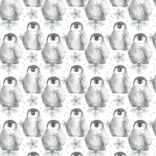 Load image into Gallery viewer, Cuddly Penguins FRENCH TERRY 1/2 METRE CUT
