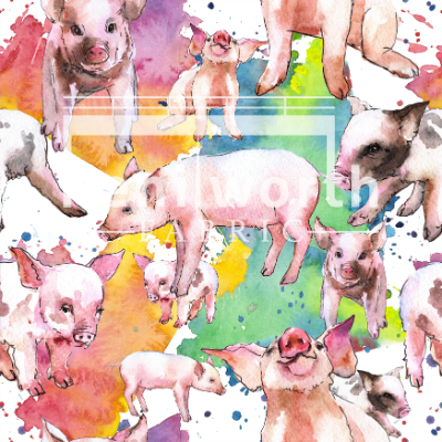 Watercolour Pigs BAMBOO LYCRA