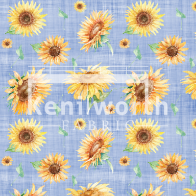 Sunflowers on Denim BAMBOO FRENCH TERRY