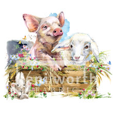 Load image into Gallery viewer, Pig Friends Child Mixed PANEL BAMBOO FRENCH TERRY
